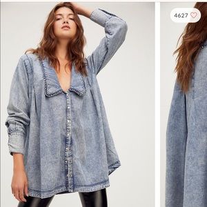 Free People Charlie Denim Buttondown
